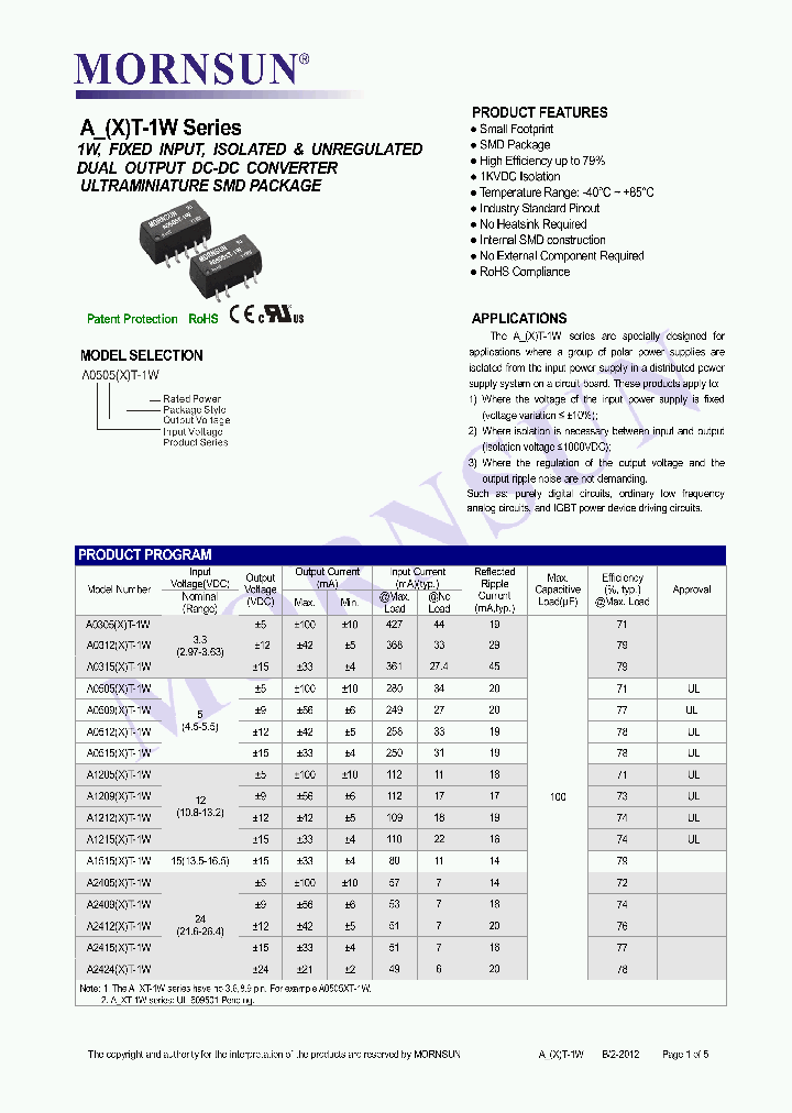 A0505XT-1W_4692219.PDF Datasheet