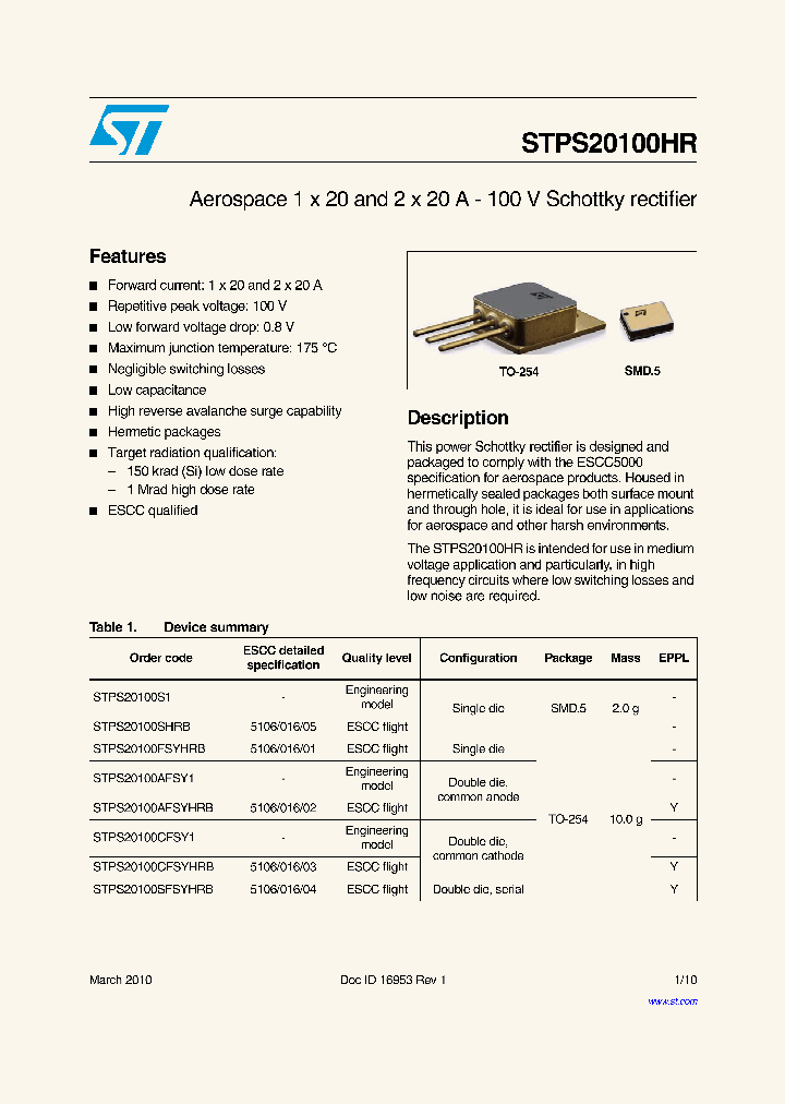 STPS20100HR_4694872.PDF Datasheet