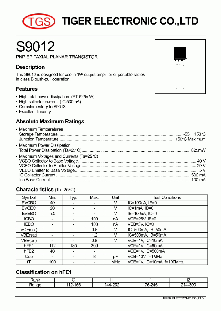 S9012_4695300.PDF Datasheet