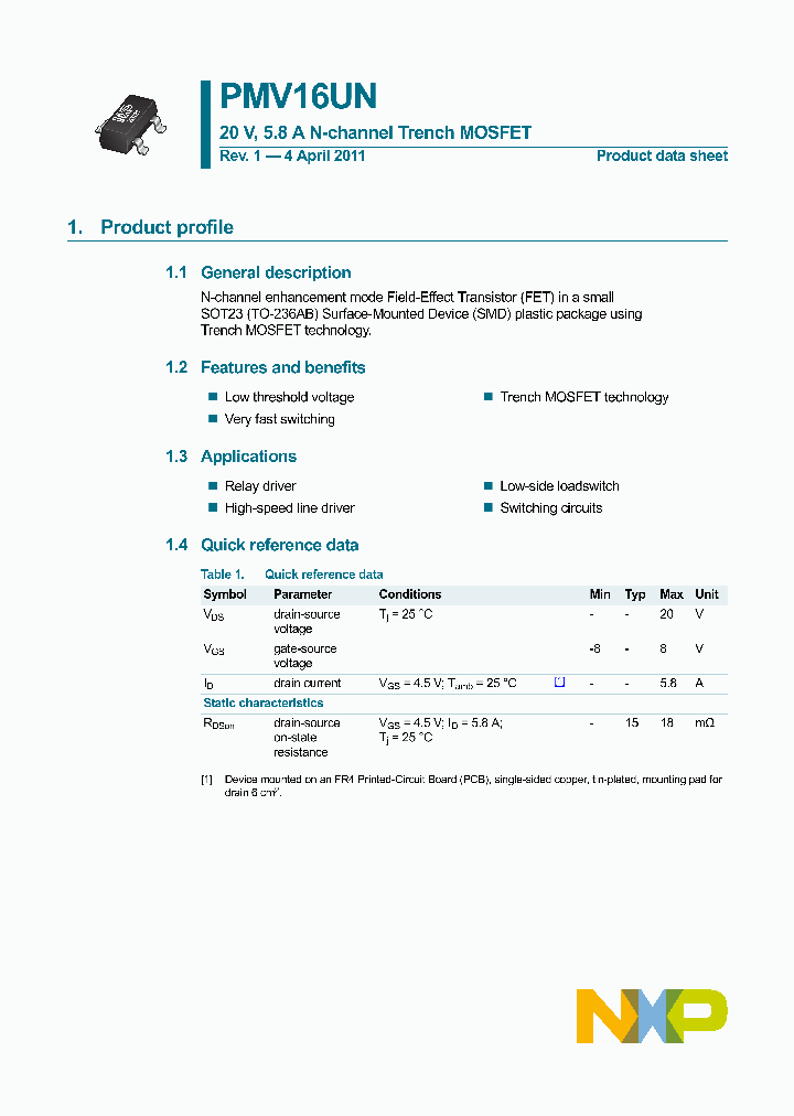 PMV16UN_4697087.PDF Datasheet