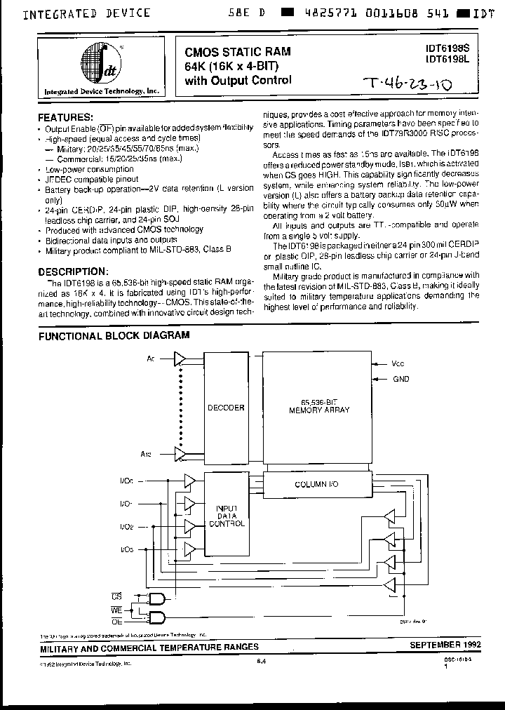 IDT6198S20P_4699982.PDF Datasheet
