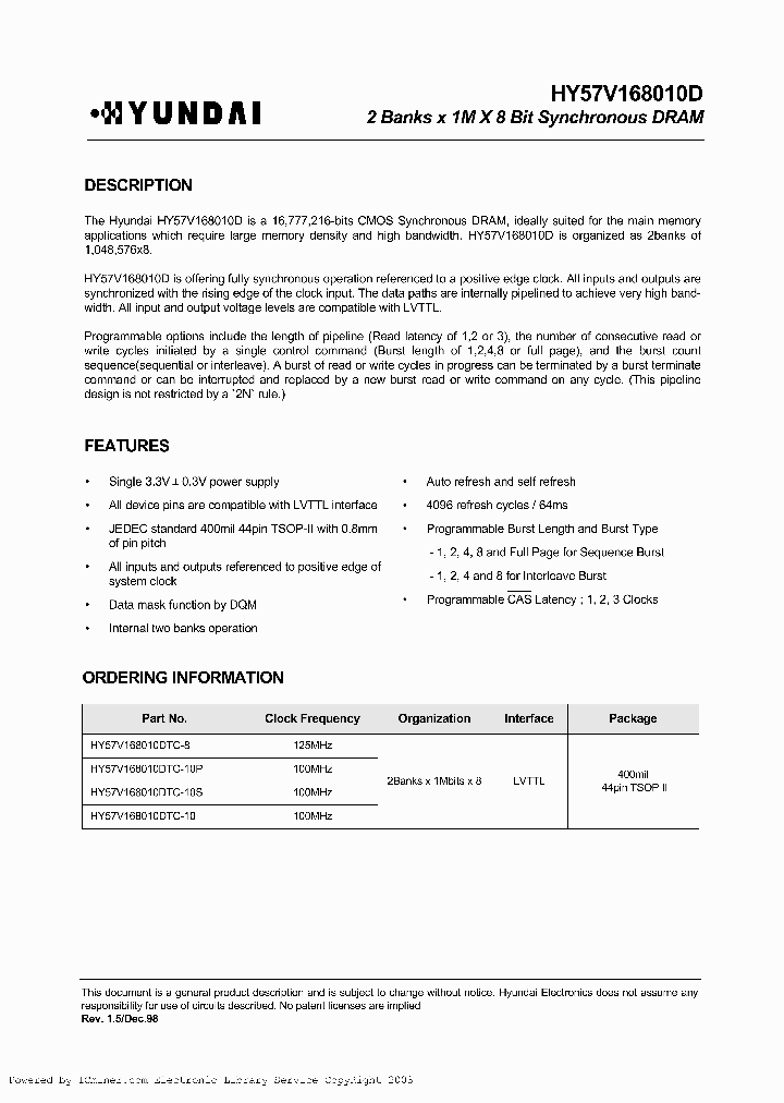 HY57V168010DTC-10S_4700541.PDF Datasheet
