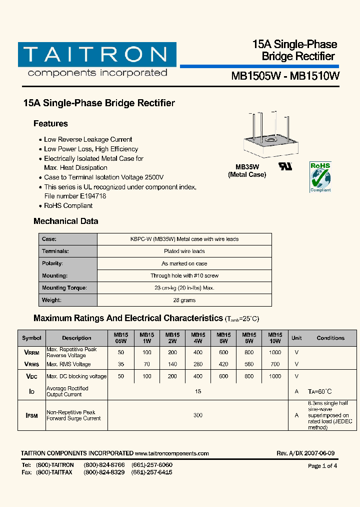 MB1505W_4700469.PDF Datasheet