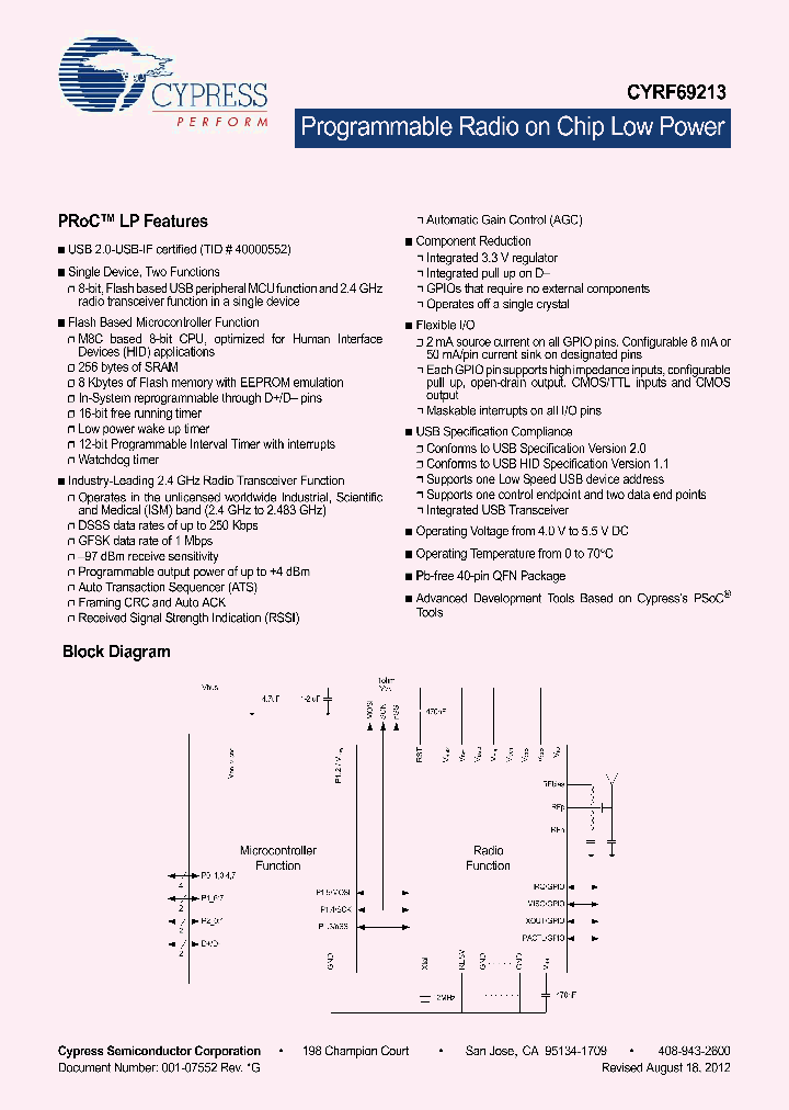 CYRF69213-40LTXC_4700530.PDF Datasheet
