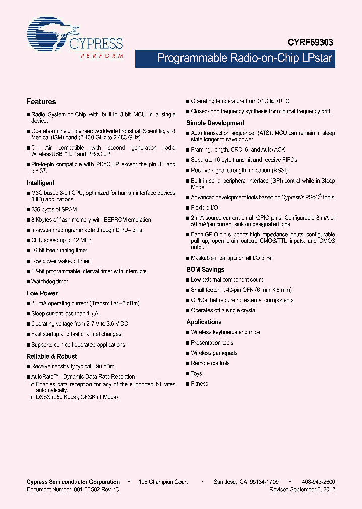 CYRF69303_4700532.PDF Datasheet