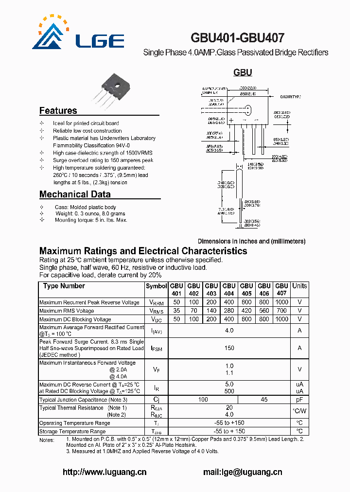 GBU406_4703365.PDF Datasheet