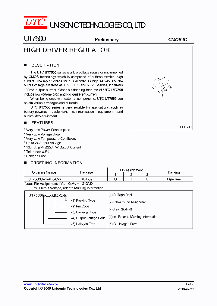 UT7500_4704238.PDF Datasheet