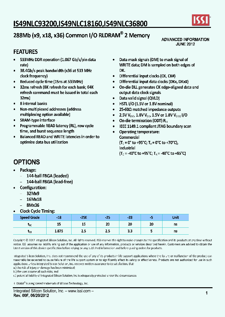 IS49NLC18160_4704653.PDF Datasheet