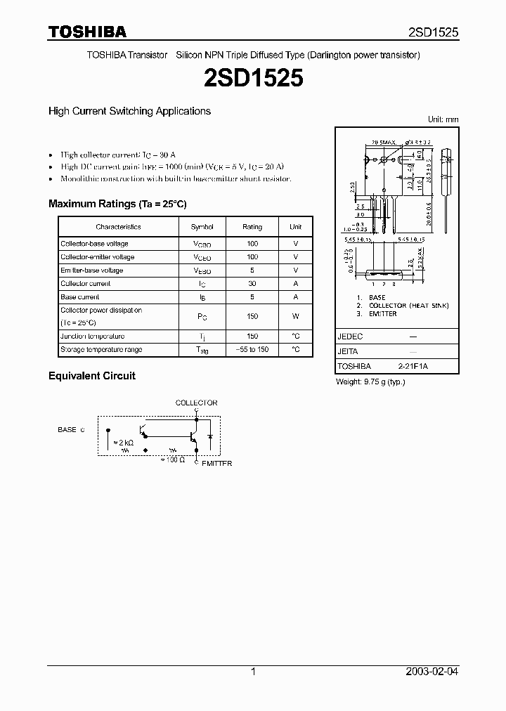2SD1525_4710629.PDF Datasheet