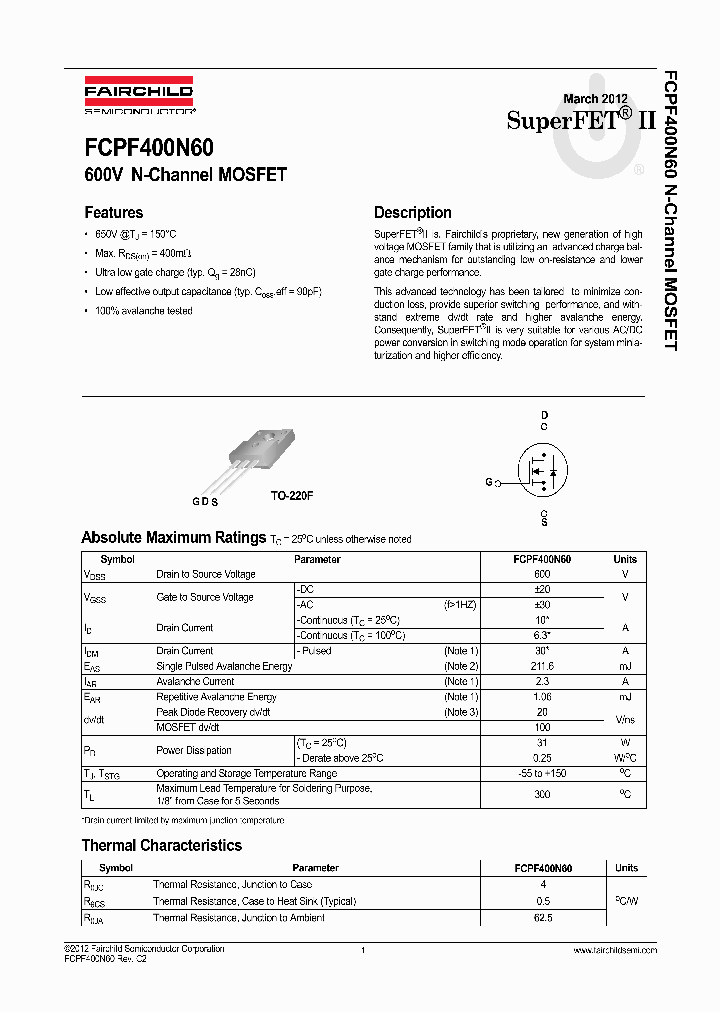 FCPF400N60_4711224.PDF Datasheet