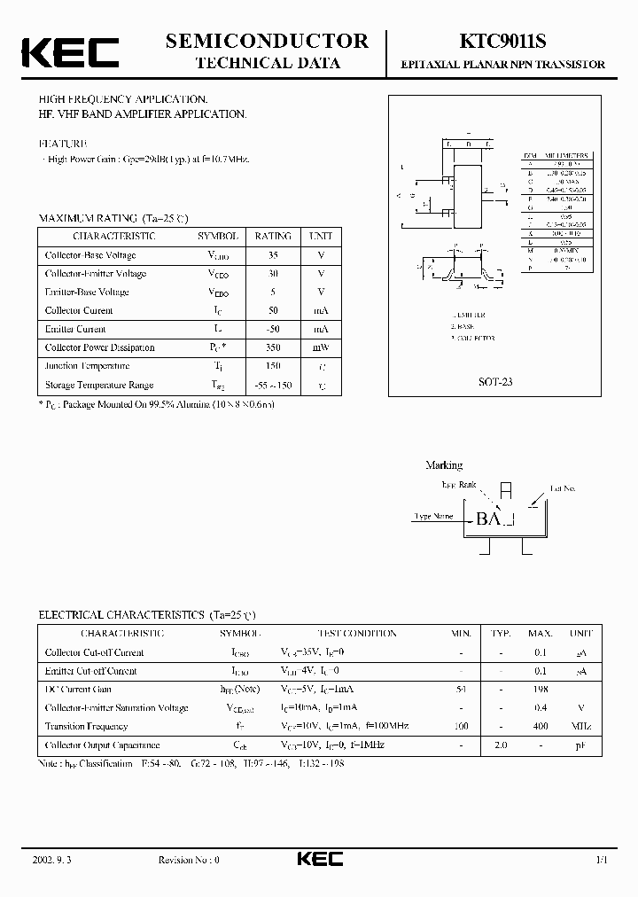 KTC9011S_4712703.PDF Datasheet