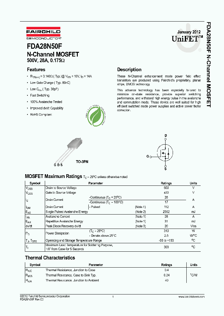 FDA28N50F12_4712625.PDF Datasheet