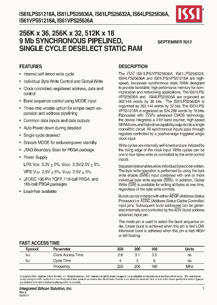 IS61LPS51218A_4718041.PDF Datasheet