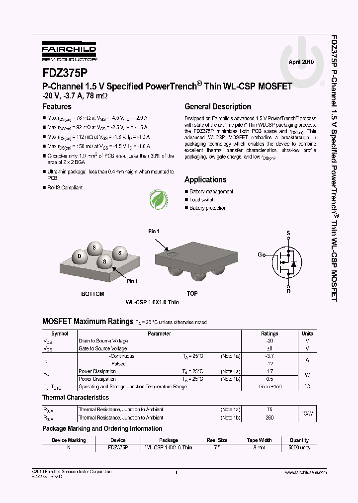 FDZ375P10_4719446.PDF Datasheet