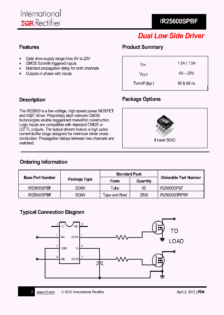 IR25600STRPBF_4720854.PDF Datasheet