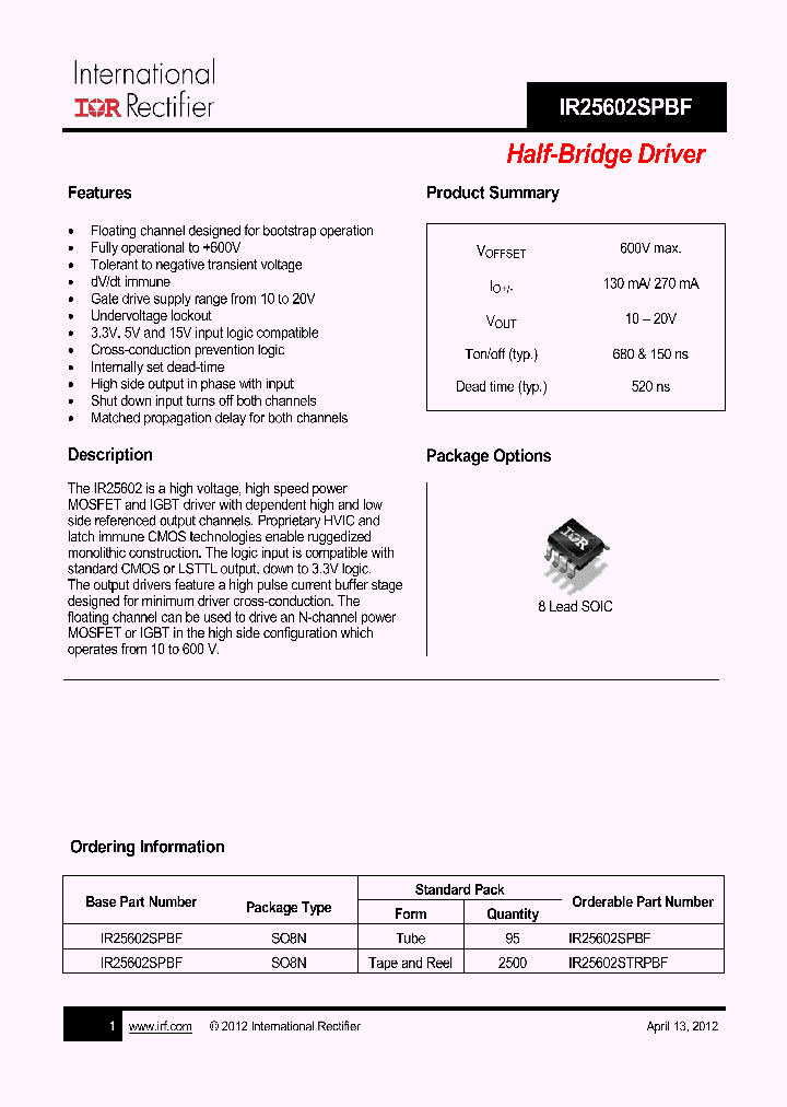 IR25602STRPBF_4720858.PDF Datasheet