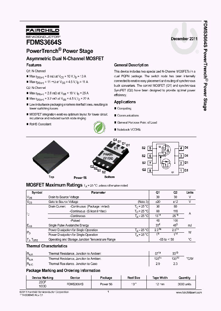 FDMS3664S_4722282.PDF Datasheet