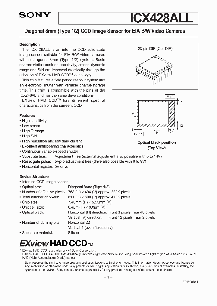 ICX428ALL_4722963.PDF Datasheet