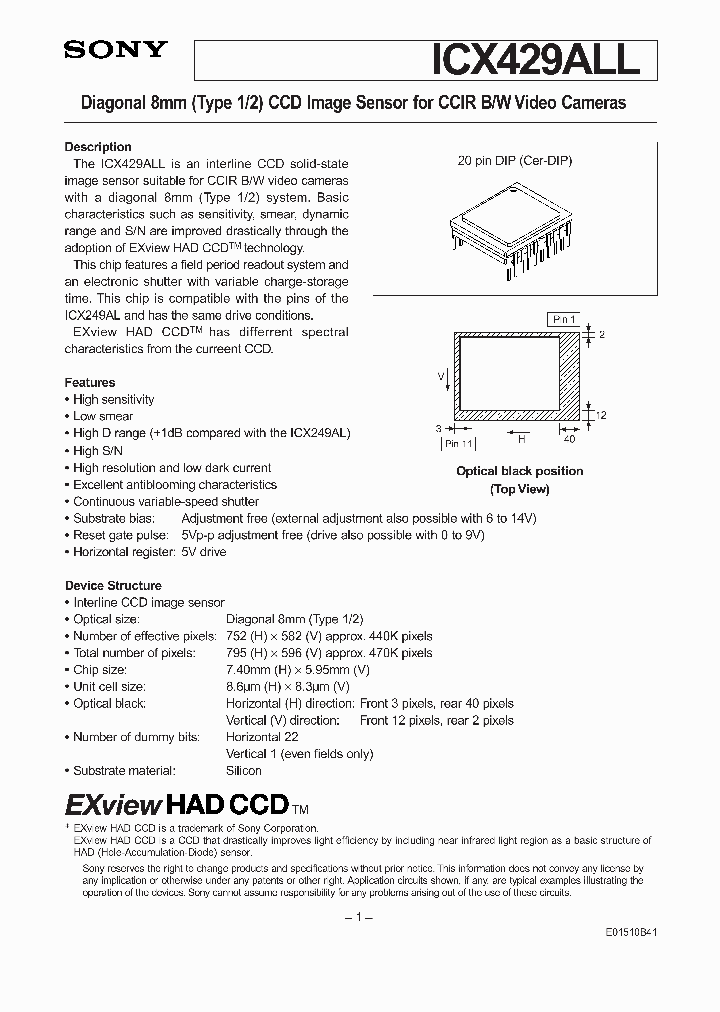 ICX429ALL_4722965.PDF Datasheet