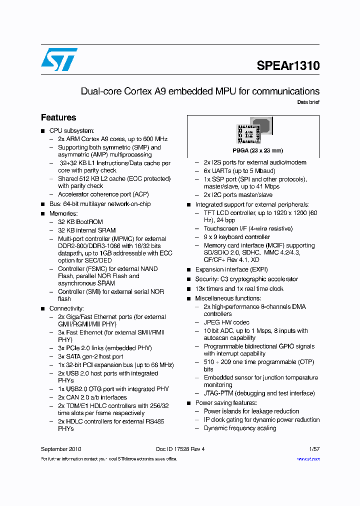 SPEAR1310_4724285.PDF Datasheet