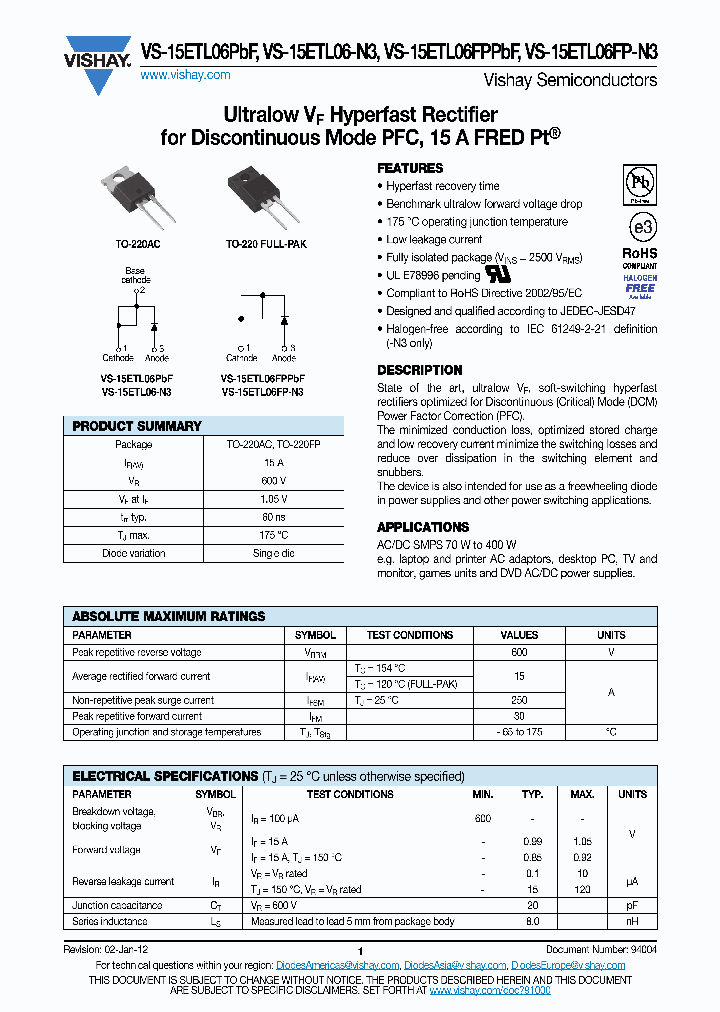15ETL06PBF12_4724599.PDF Datasheet