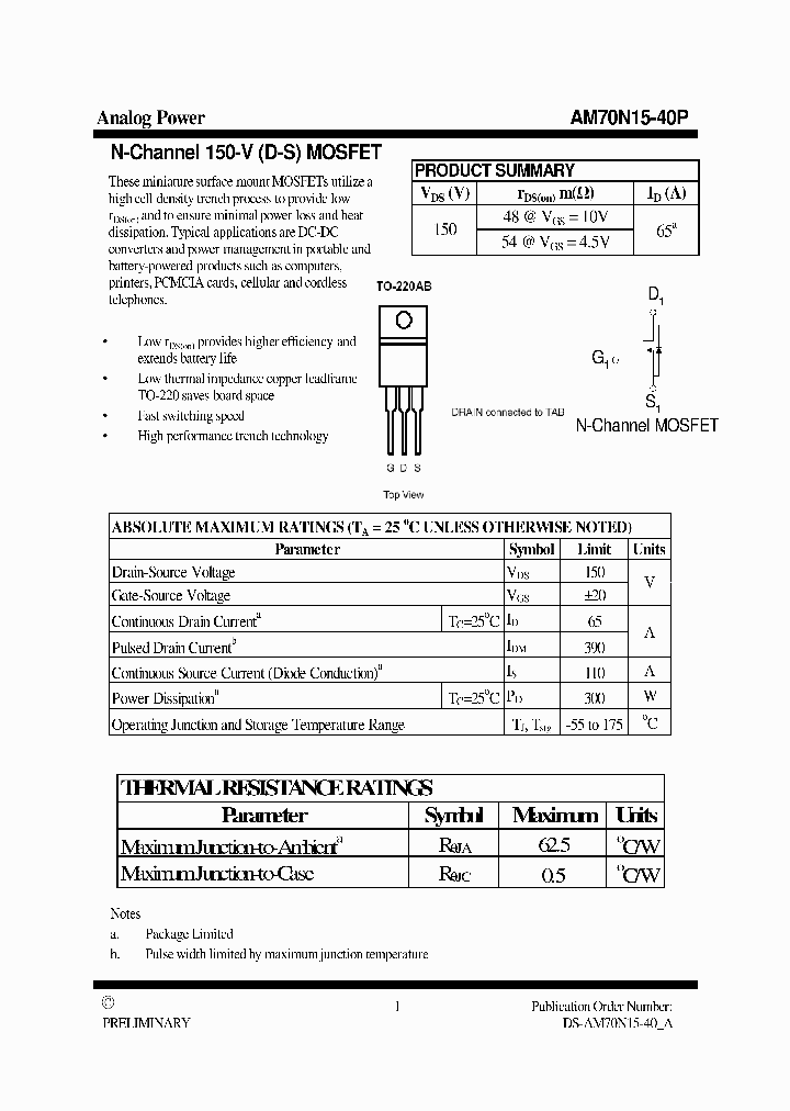 AM70N15-40P_4724819.PDF Datasheet