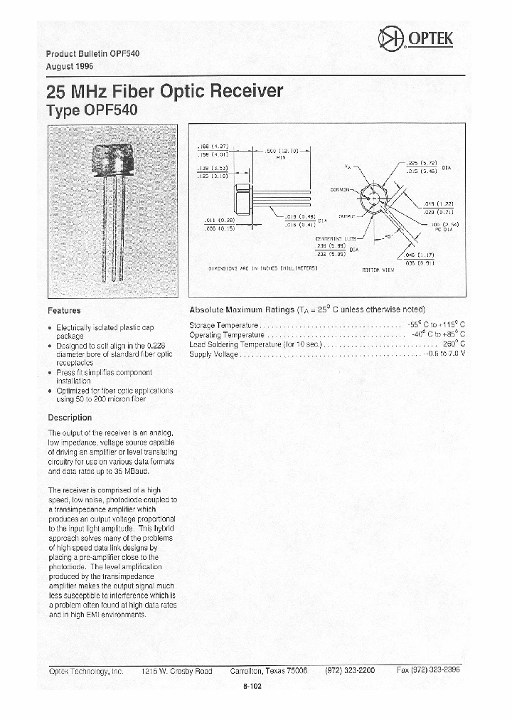 OPF540_4725062.PDF Datasheet