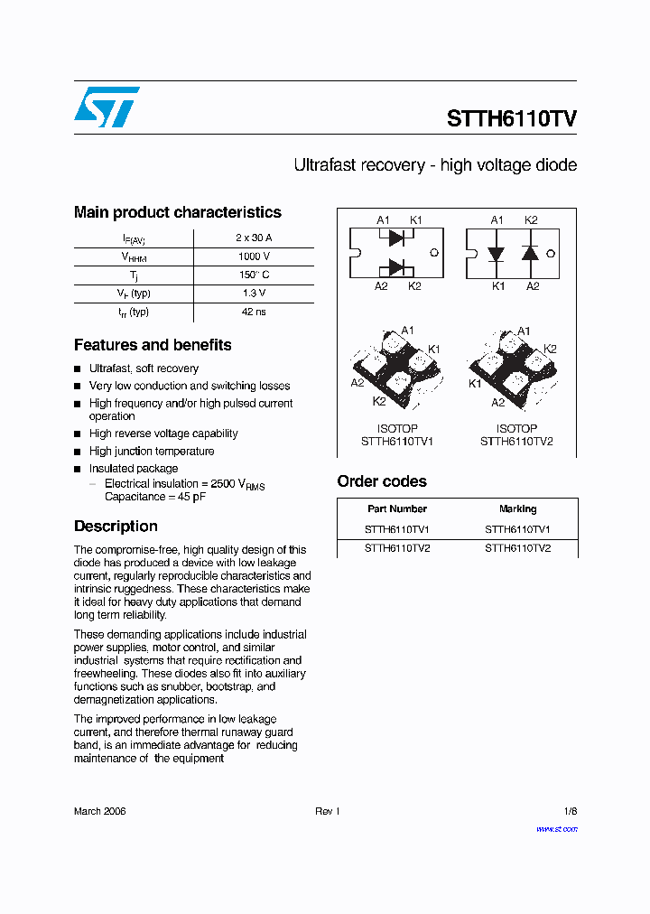 STTH6110TV1_4728863.PDF Datasheet
