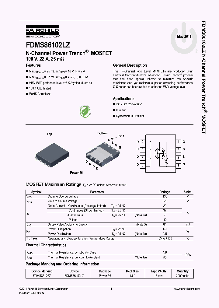 FDMS86102LZ_4732020.PDF Datasheet