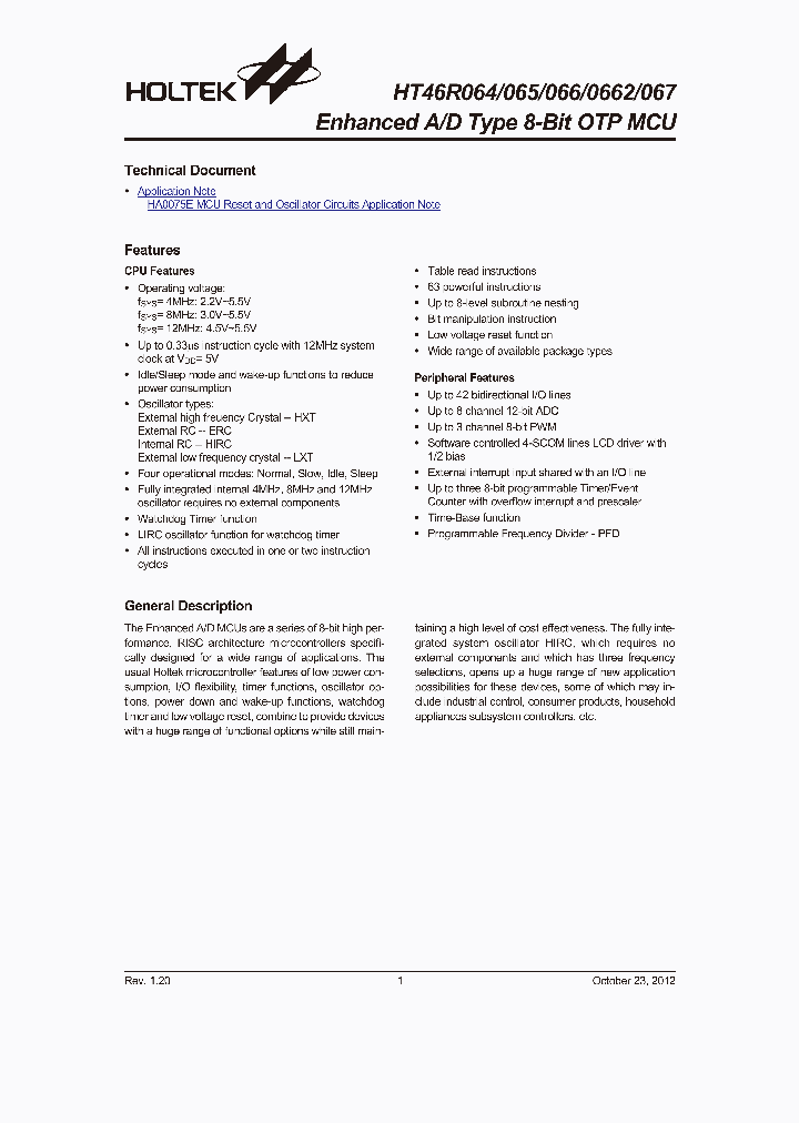 HT46R06412_4733295.PDF Datasheet