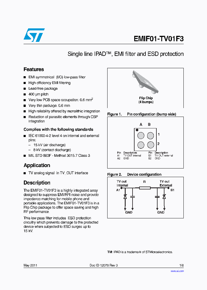 EMIF01-TV01F311_4734162.PDF Datasheet