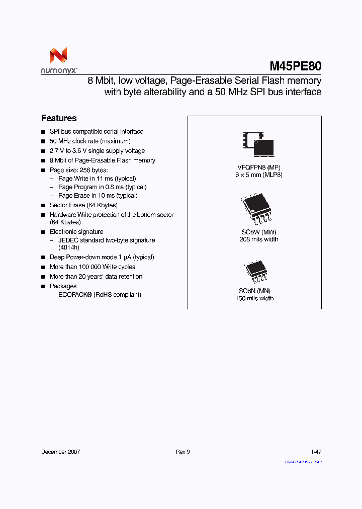 M45PE80-VMP6G_4736250.PDF Datasheet