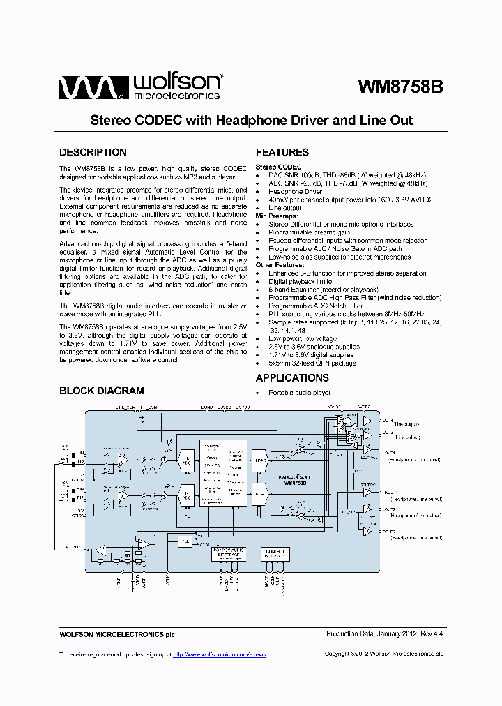 WM8758CBGEFLV_4736315.PDF Datasheet