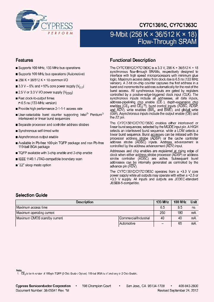 CY7C1361C-100AXC_4736420.PDF Datasheet