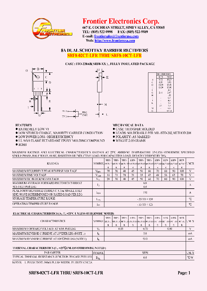 SRF8-05CT-LFR_4736480.PDF Datasheet