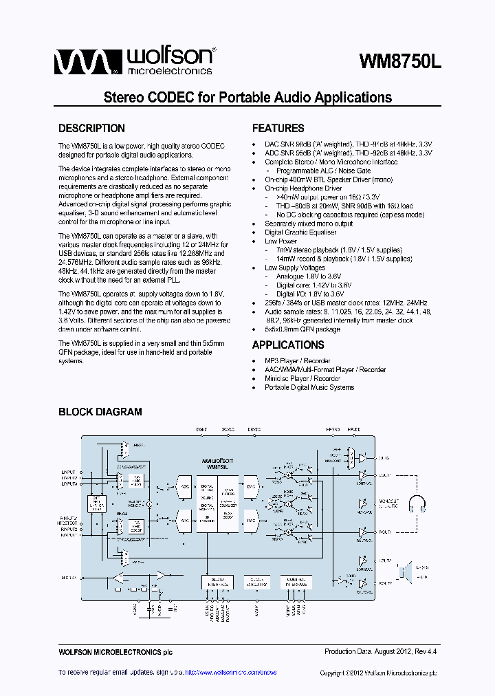 WM8750CLSEFL_4736321.PDF Datasheet
