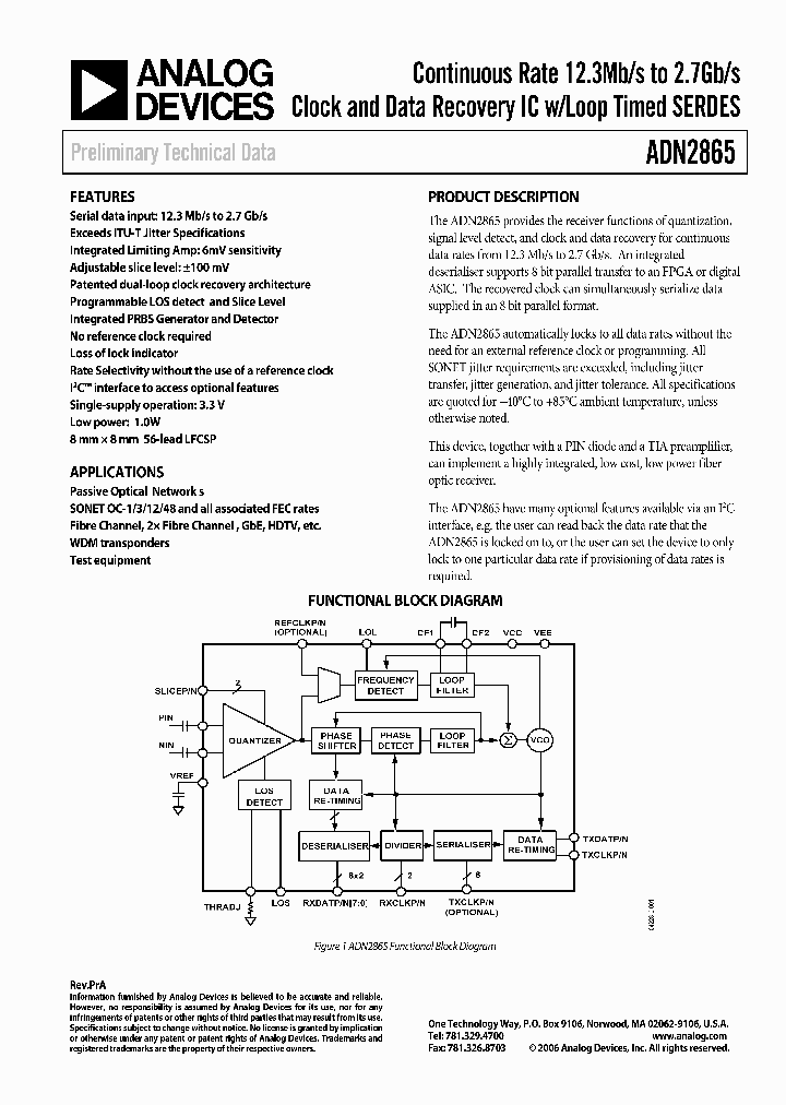 ADN2865ACP_4738305.PDF Datasheet