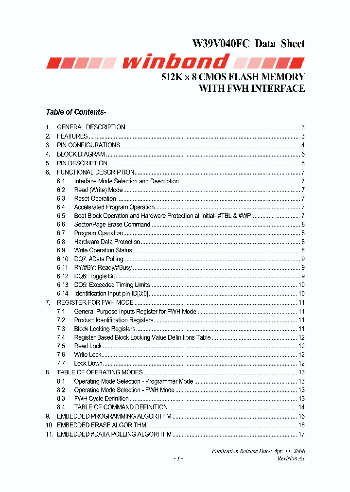 W39V040FCP_4739251.PDF Datasheet
