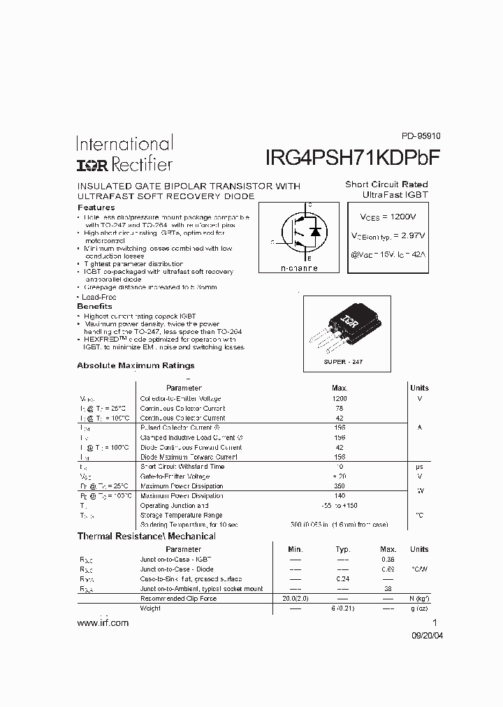 IRG4PSH71KDPBF_4741651.PDF Datasheet
