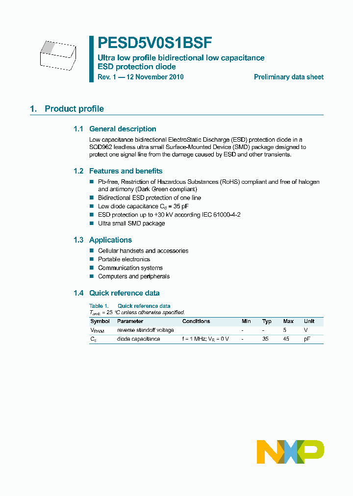 PESD5V0S1BSF_4745762.PDF Datasheet