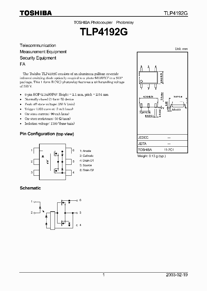TLP4192G_4748361.PDF Datasheet