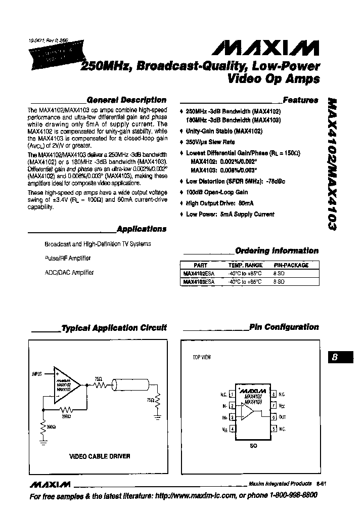 MAX4102ESA-T_4748783.PDF Datasheet