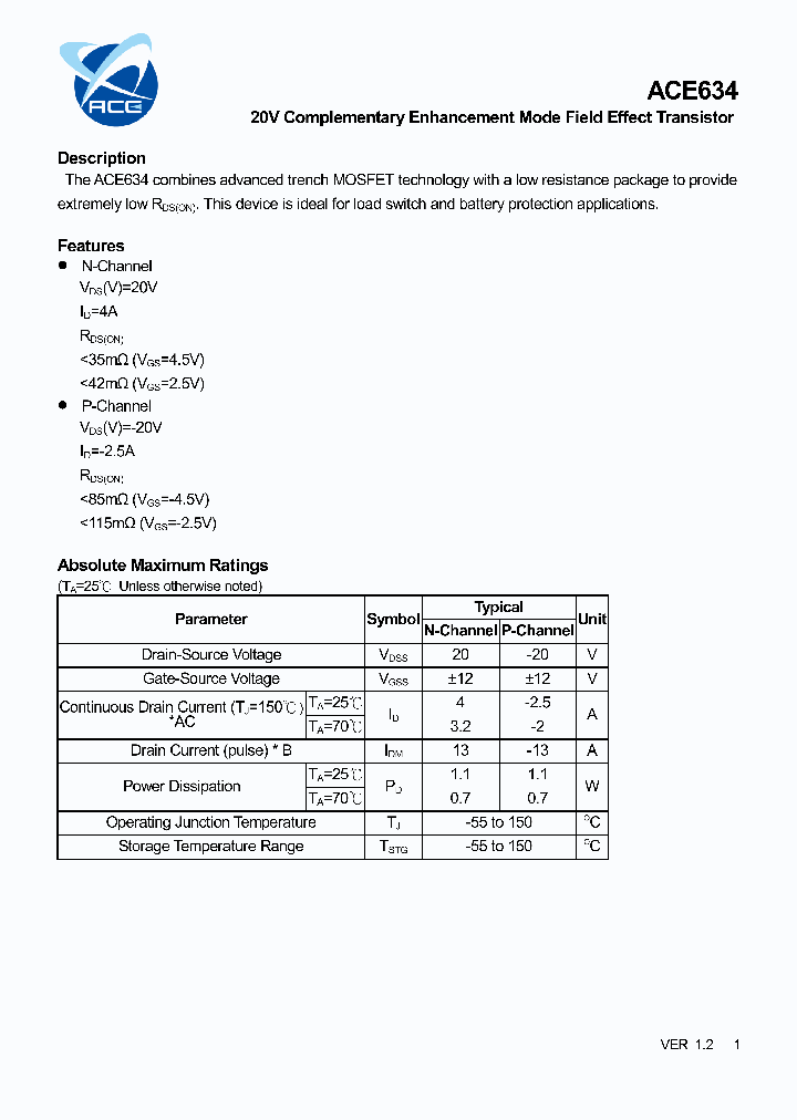 ACE634_4748428.PDF Datasheet