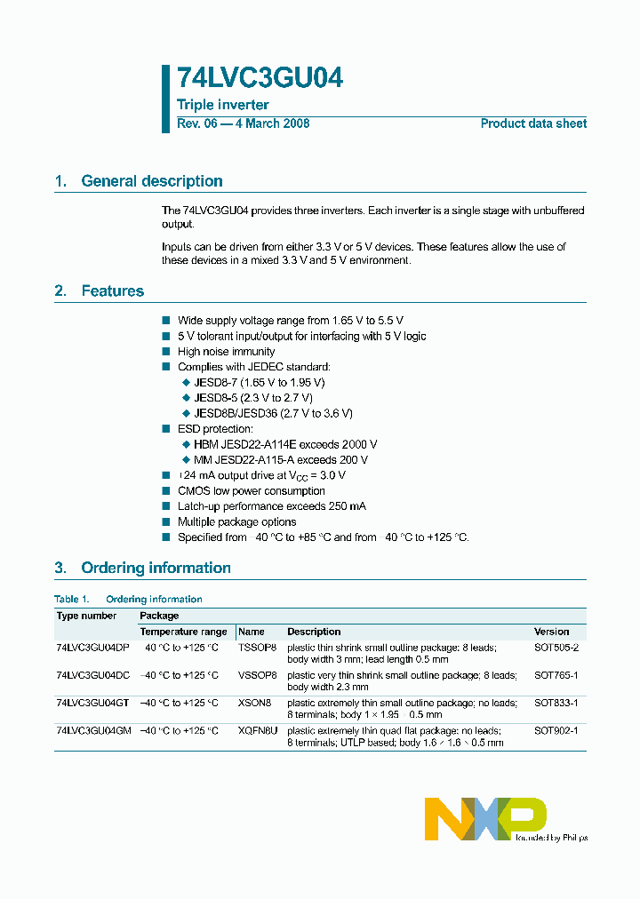 74LVC3GU04GT115_4749651.PDF Datasheet