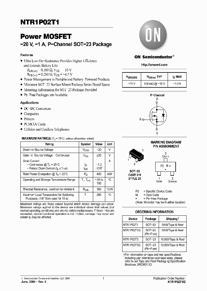 NTR1P02T3G_4749831.PDF Datasheet