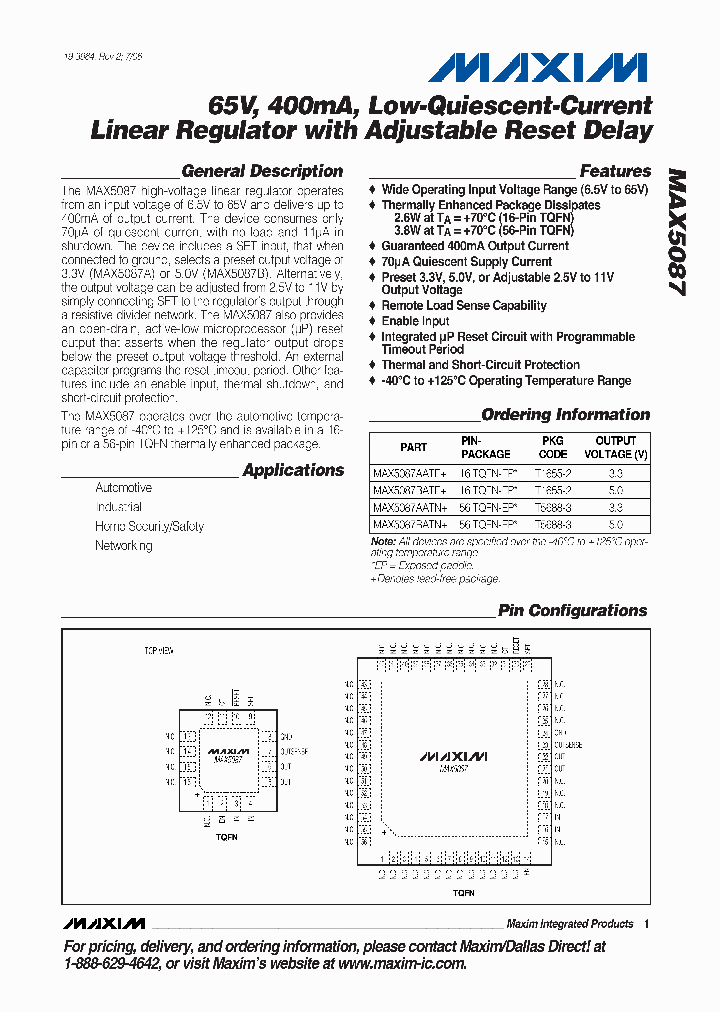 MAX5087BATN_4754558.PDF Datasheet