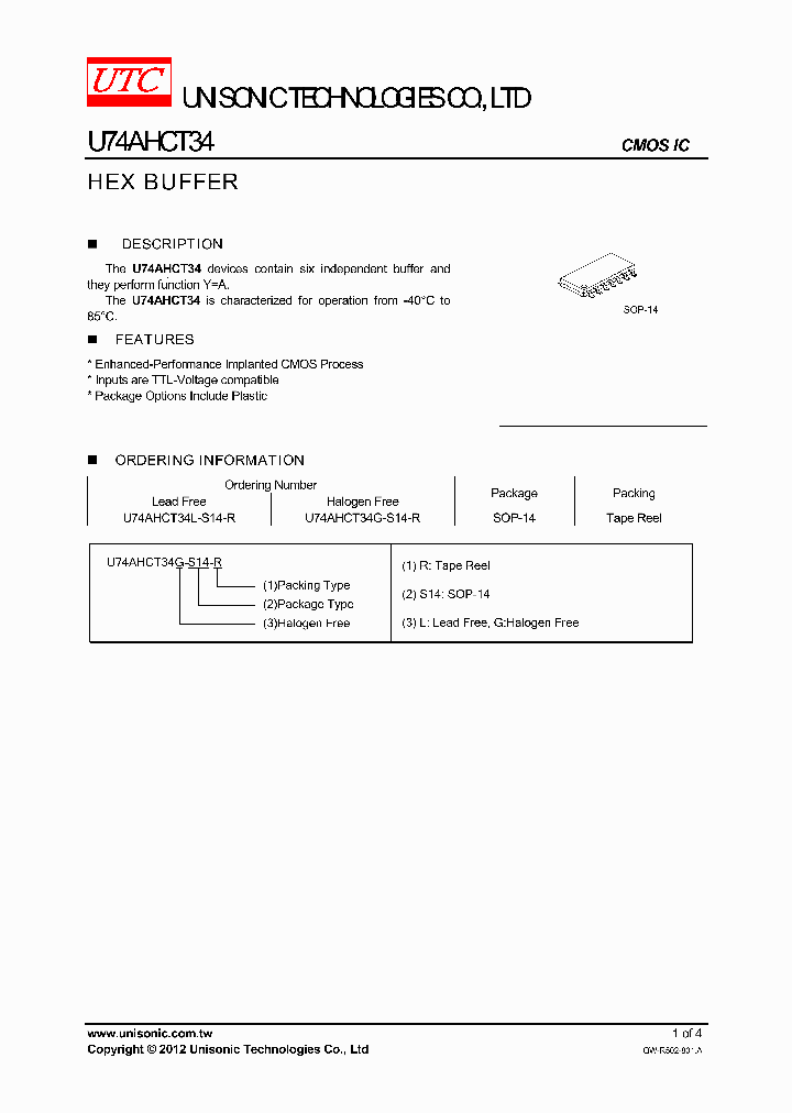 U74AHCT34L-S14-R_4753302.PDF Datasheet