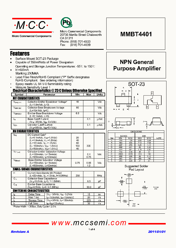MMBT4401-TP_4763735.PDF Datasheet