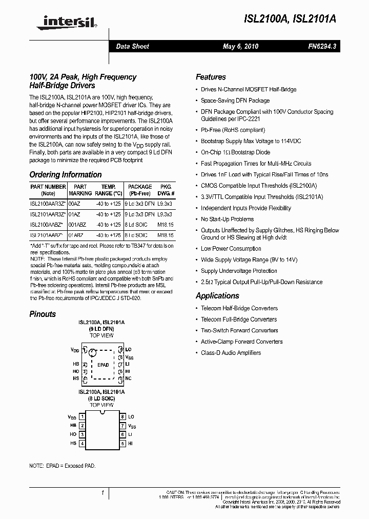 ISL2101AABZ_4766503.PDF Datasheet
