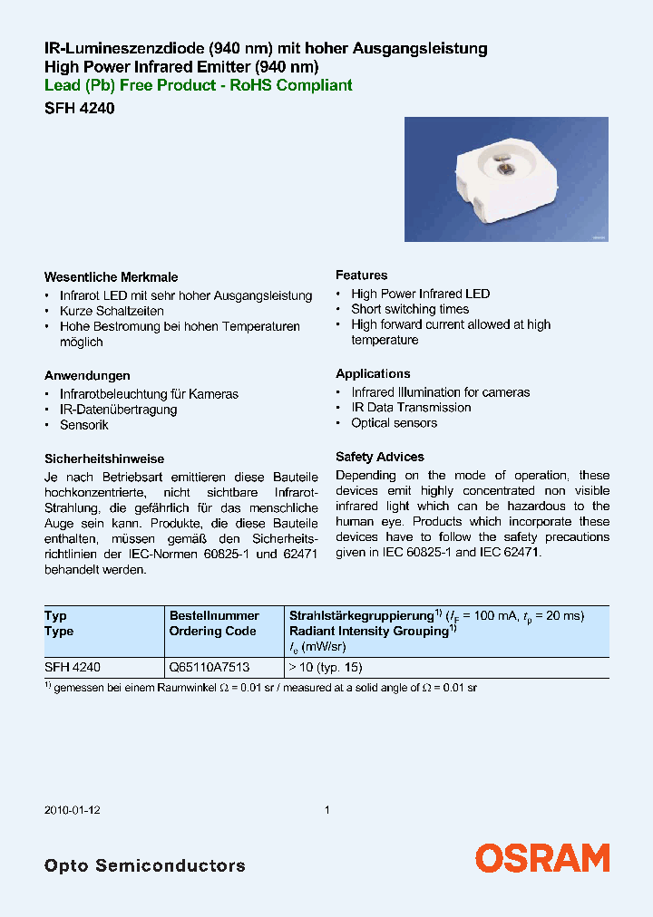 SFH4240_4770560.PDF Datasheet